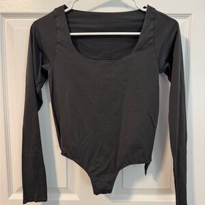 SKIMS Charcoal Long Sleeve Bodysuit
